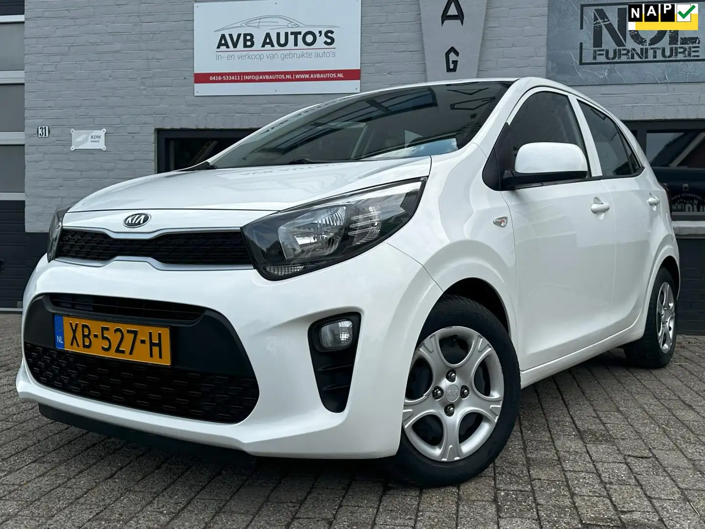Kia Picanto 1.0 CVVT EconomyPlusLine Airco Navi APK t/m 9-26 Wit - 1