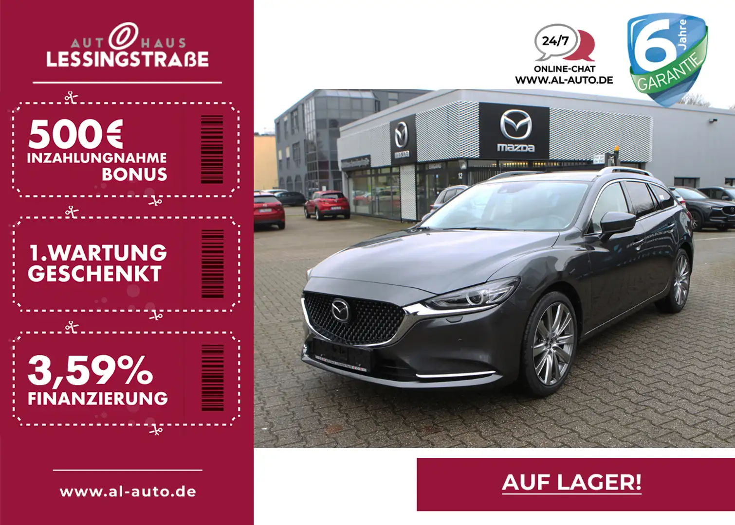 Mazda 6 SKYACTIV-G 194 Aut. EXCLUSIVE NAVI 360°M Grau - 1