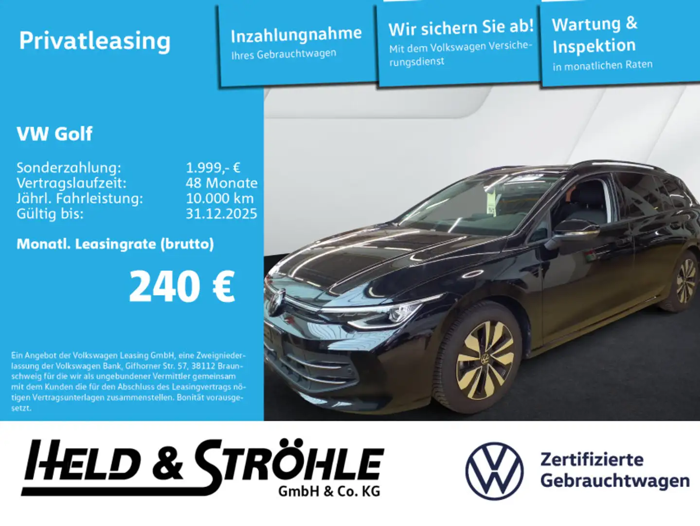 Volkswagen Golf Variant Golf Var. GOAL 1.5 eTSI DSG LED+ SFW AHK 360° Nero - 1