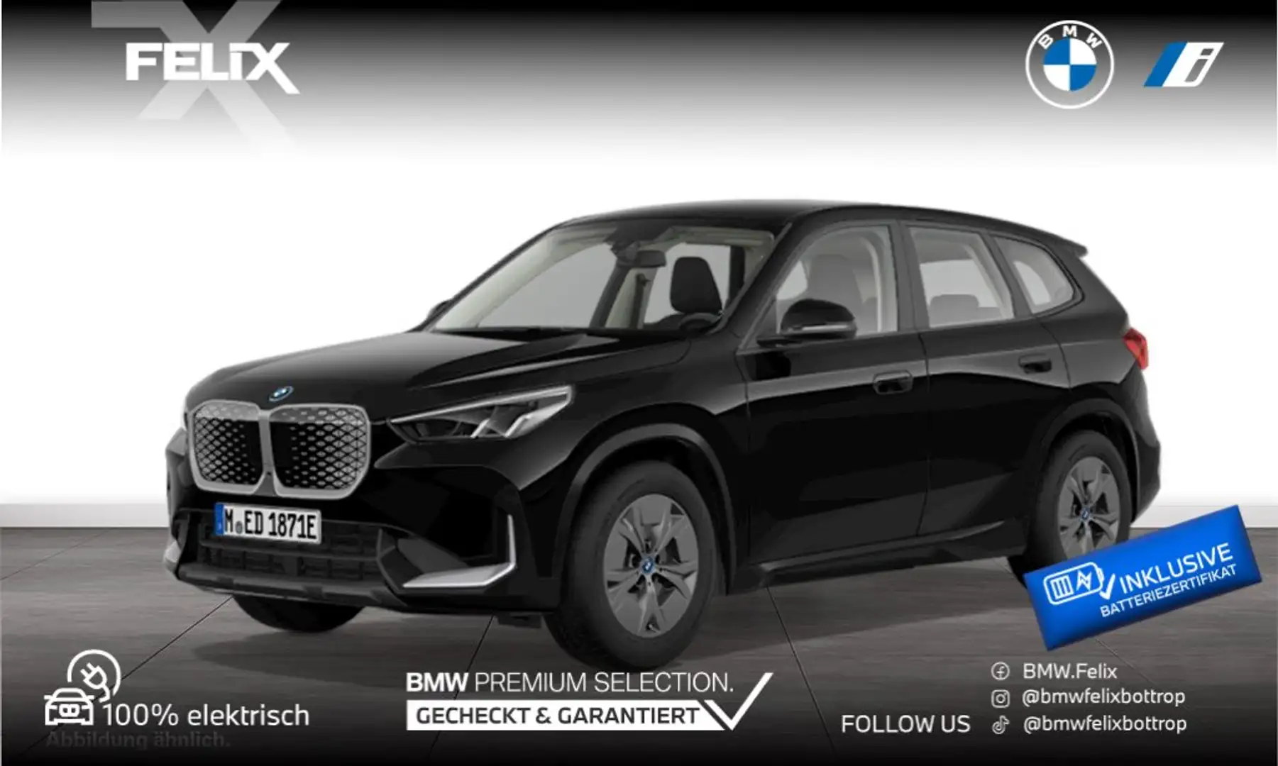BMW iX1 xDrive30 ADAPT. FAHRWERK+DAB TUNER+ERST 17.400KM Schwarz - 1