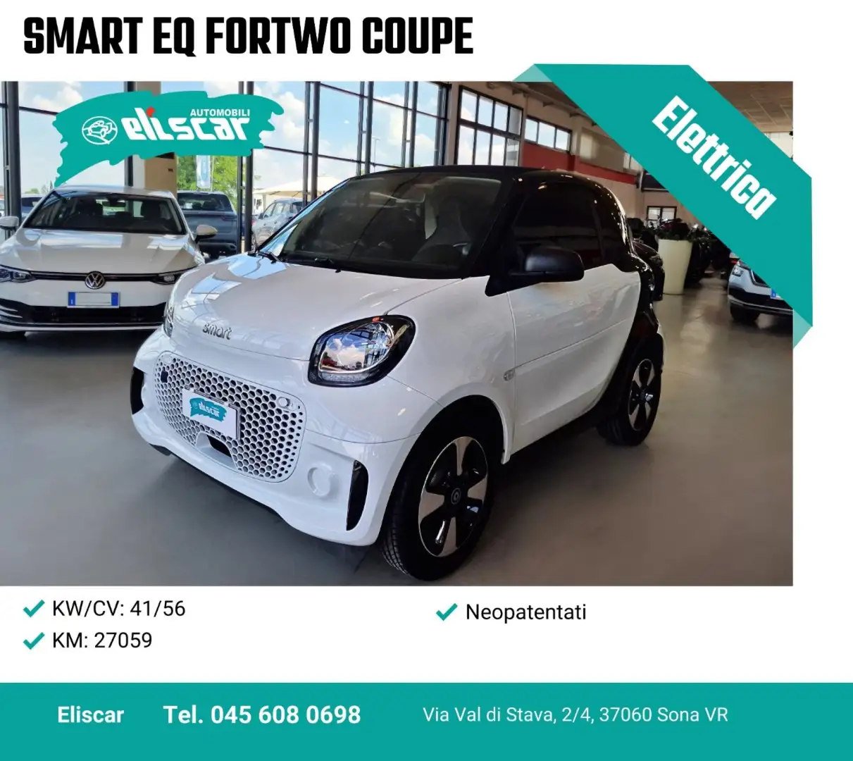 smart forTwo EQ Coupe Bianco - 1