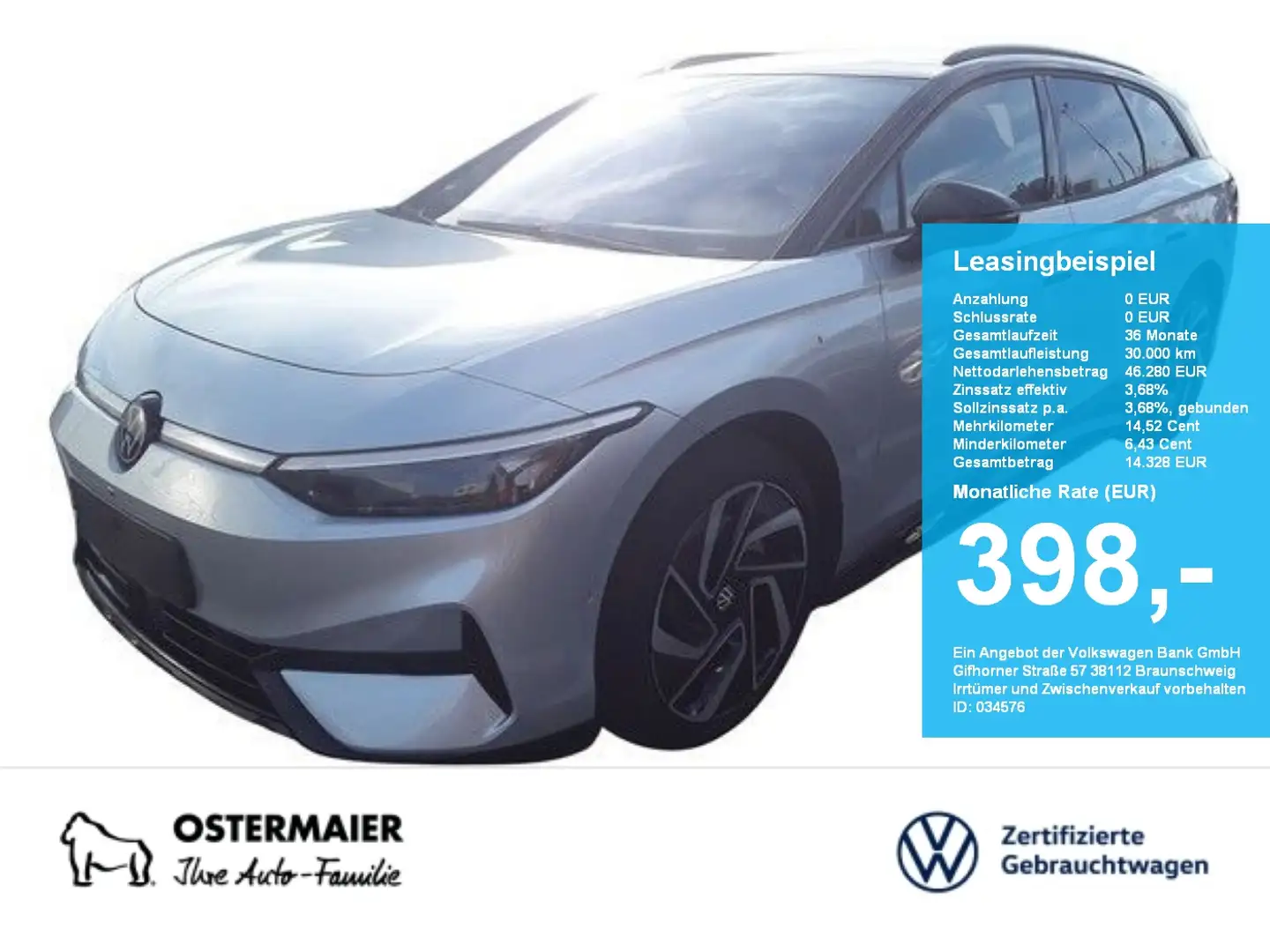 Volkswagen ID.7 Tourer PRO BLACK STYLE 286PS NP.72T ACC.5J-G.WÄRME Ezüst - 1