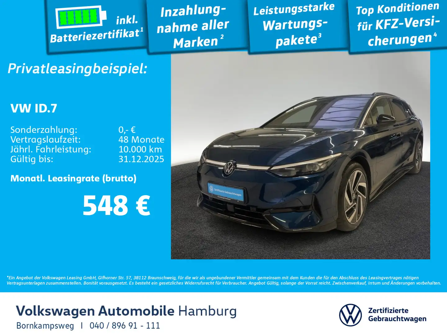 Volkswagen ID.7 Tourer Pro AHK LED Navi Easy Open & Close Bleu - 1