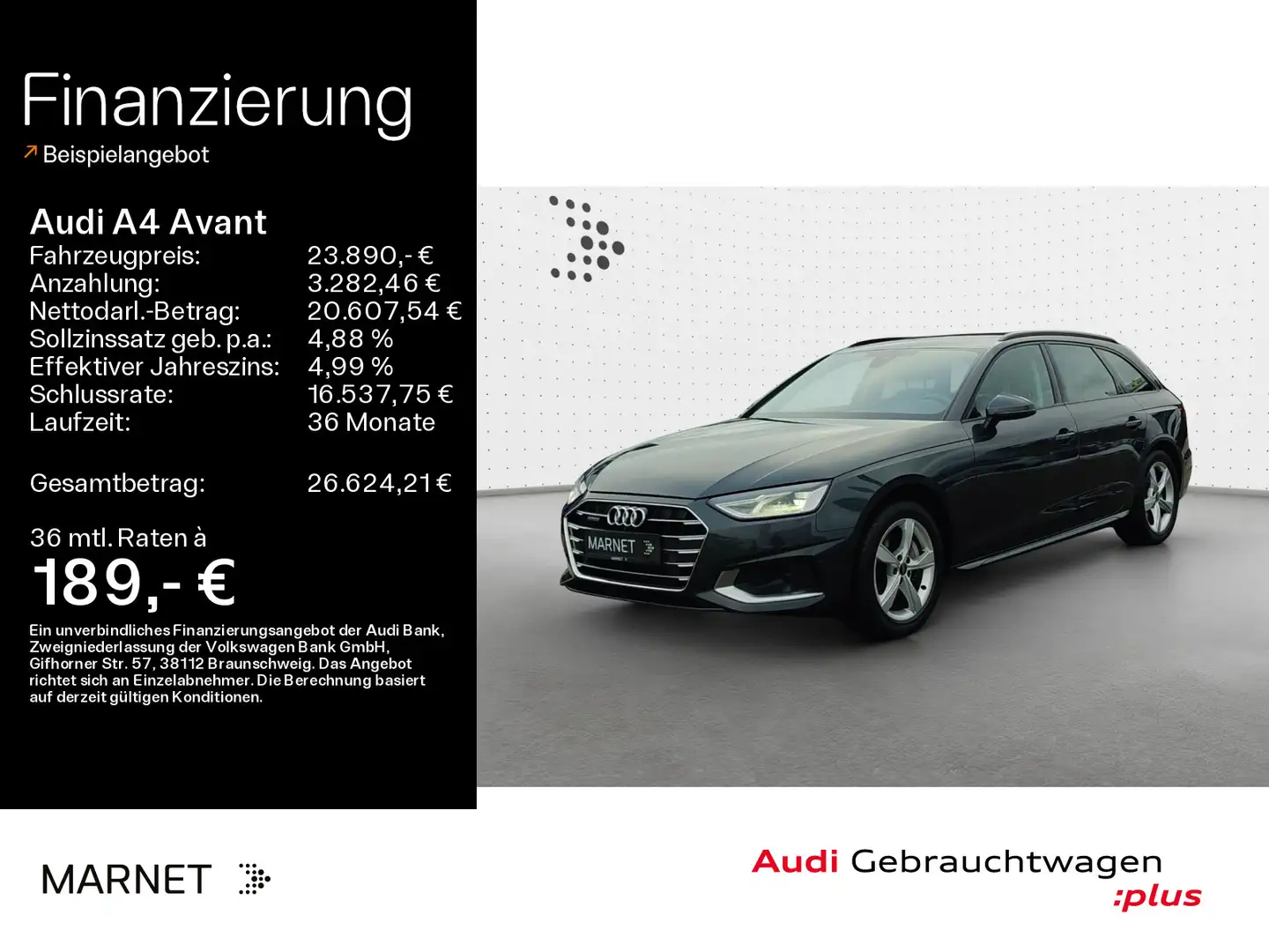 Audi A4 Advanced 40 TDI quattro*Navi*Alu*PDC*Au Grau - 1