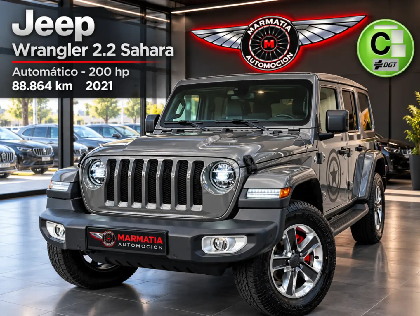 Jeep Wrangler Unlimited 2.2CRD Sahara 8ATX Gris - 1