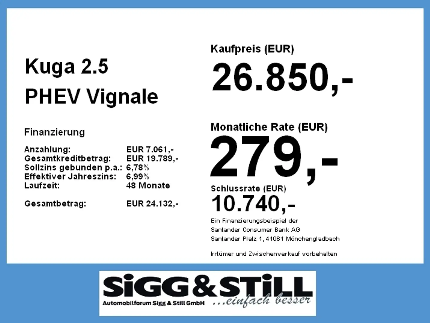 Ford Kuga 2.5 PHEV Vignale PANO*LED*NAV*B&O*PDC*CAM*4xSHZ Grau - 2