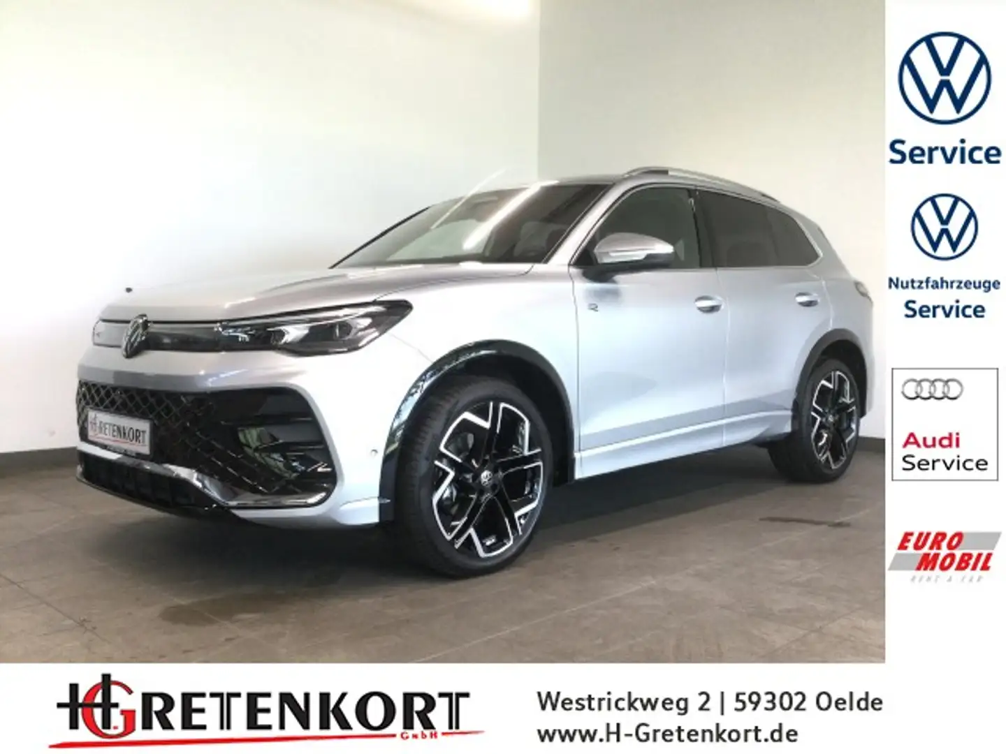 Volkswagen Tiguan R-Line 1.5 eTSI DSG Sthz AHK DCC Area View Klima Silber - 1