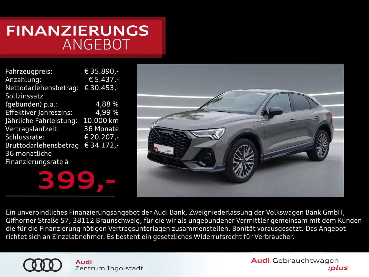 Audi Q3 Sportback 45 TFSI e 2x S line LED NAVI ACC 19" Gris - 1