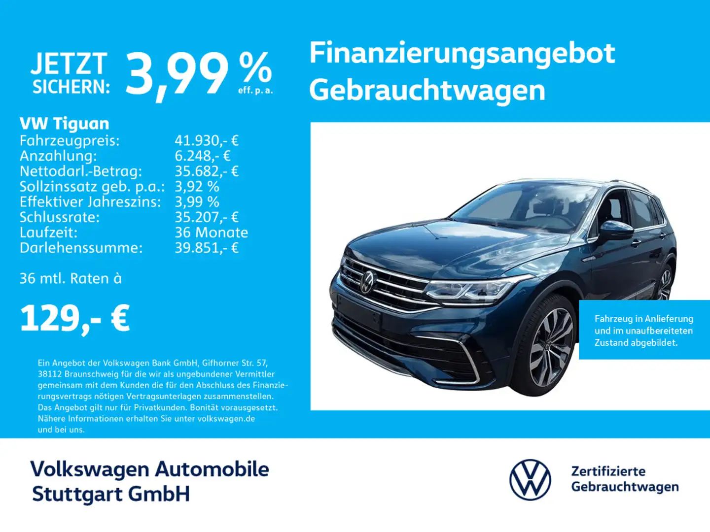 Volkswagen Tiguan R-Line 2.0 TDI DSG Navi Kamera AHK Stdhzg Blau - 1