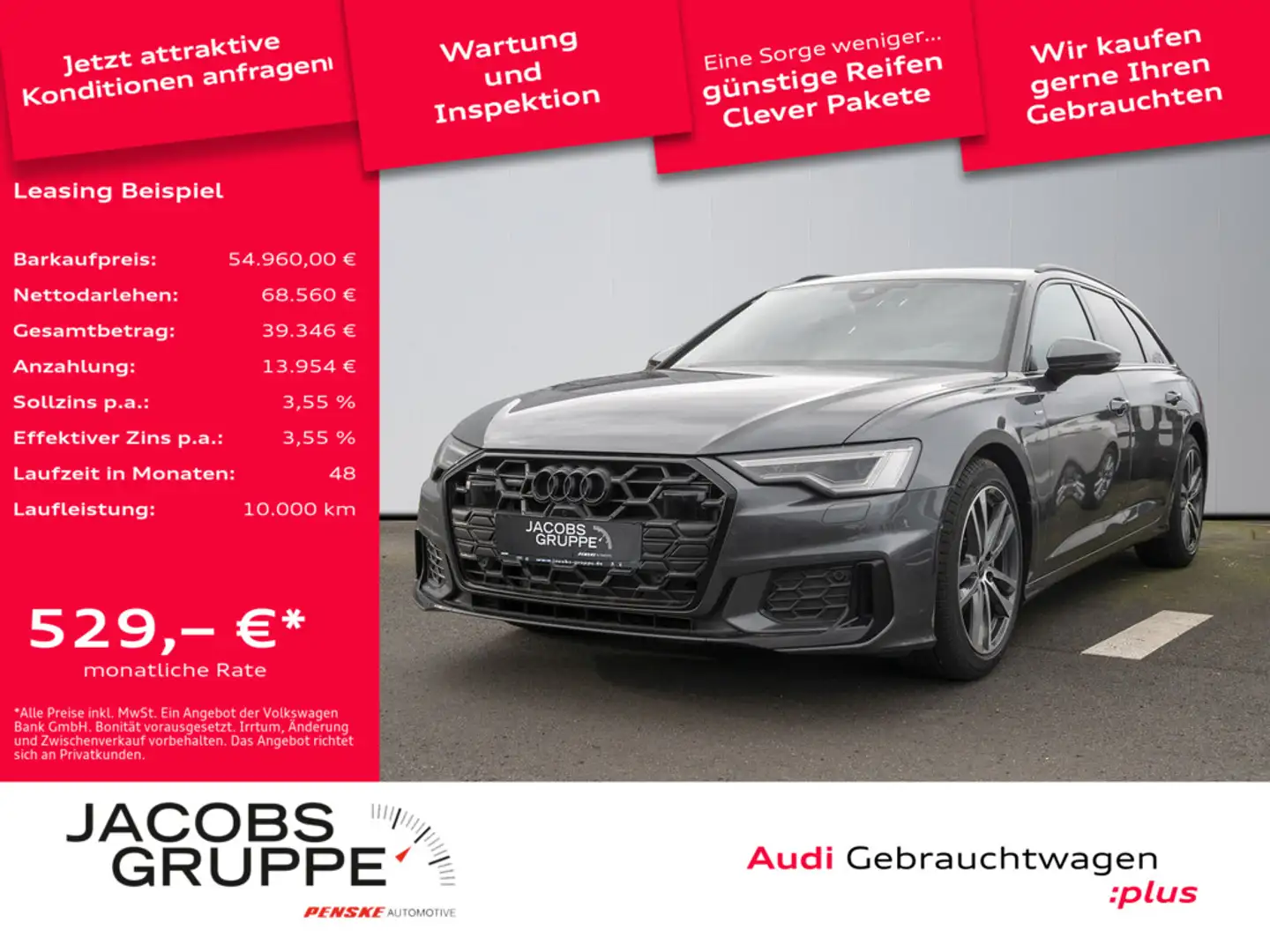 Audi A6 Avant 40 TDI quattro S line Kamera, Matrix Grau - 1