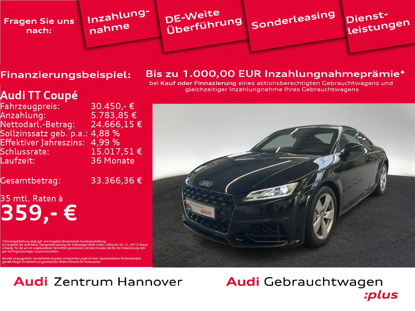 Audi TT TT Coupe 45 TFSI DAB virtual Xenon Schwarz - 1