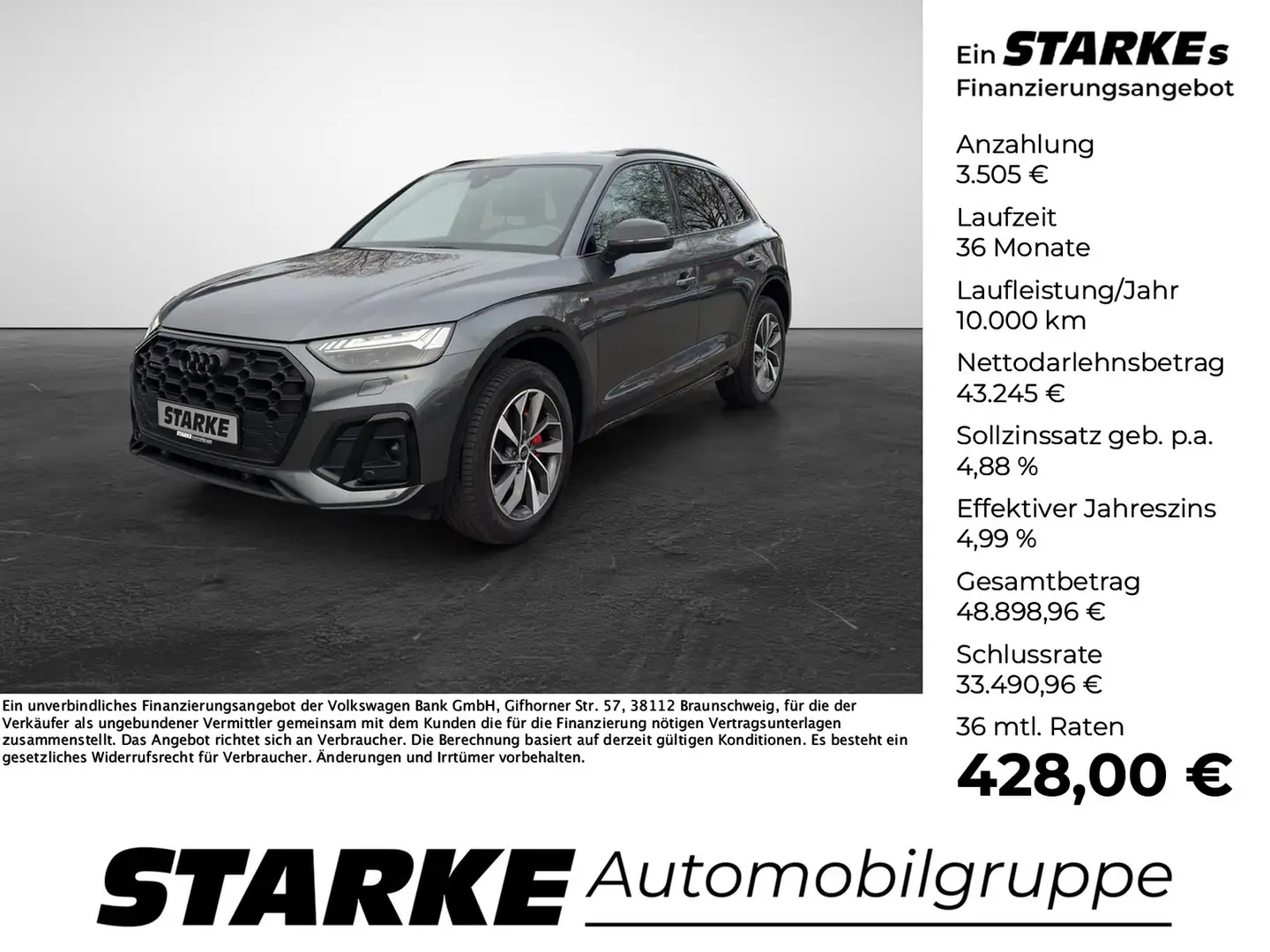 Audi Q5 40 TDI quattro S line Competition OLED Grau - 1