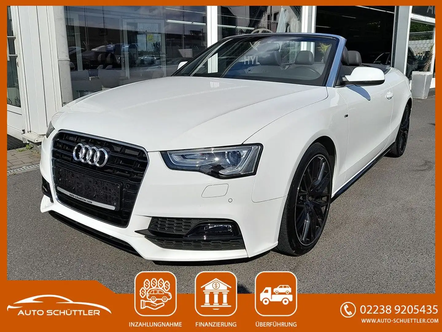 Audi A5 Cabriolet 2.0 TDI,S Line,Navi,Kamera,Bluet, Wit - 1