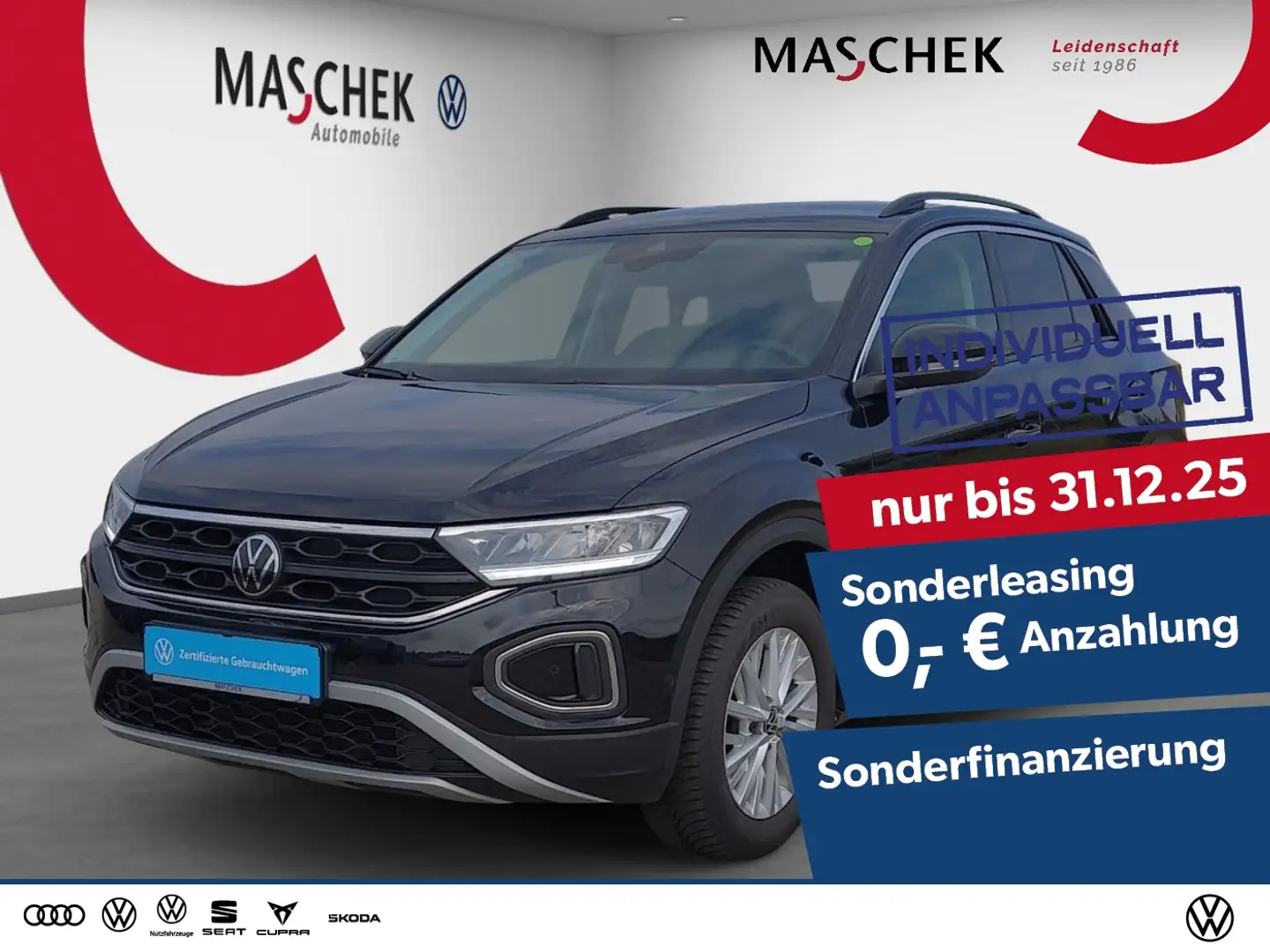 Volkswagen T-Roc Life 1.0 TSI Navi Sitzh. PDC LED Navi PDC Schwarz - 1