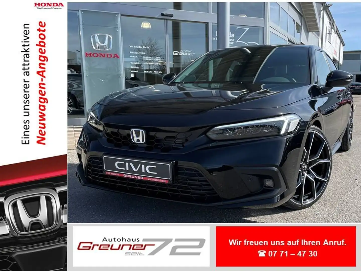 Honda Civic 2.0 e:HEV Hybrid Sport * sofort verfügbar * Schwarz - 1