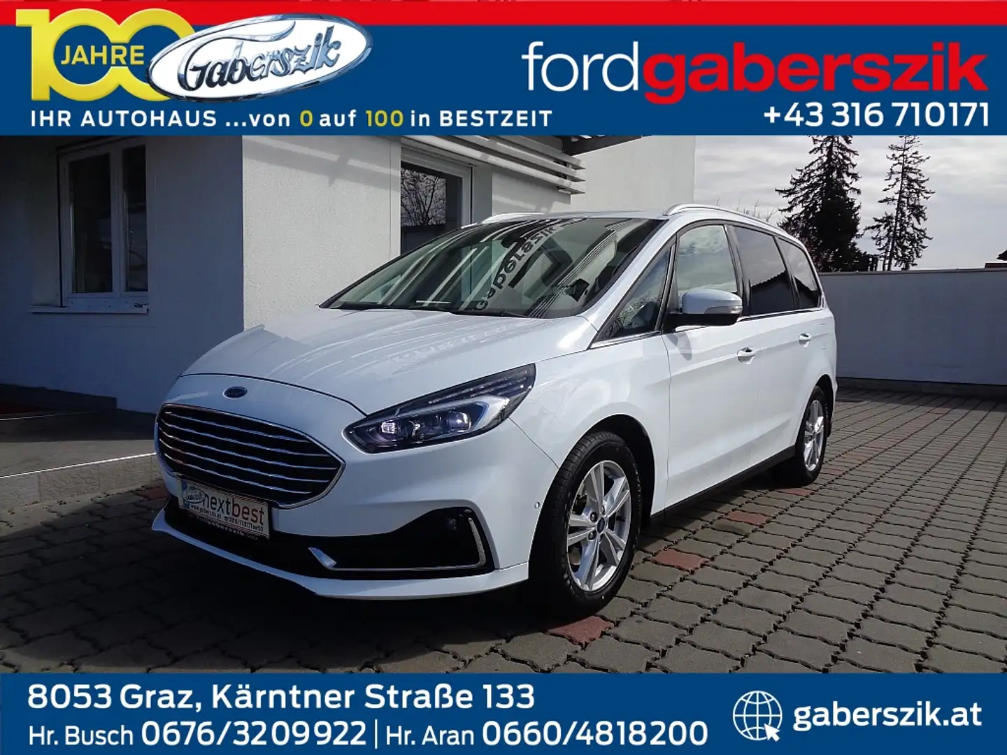Ford Galaxy 2,5 Duratec Hybrid Titanium Aut. Blanc - 1