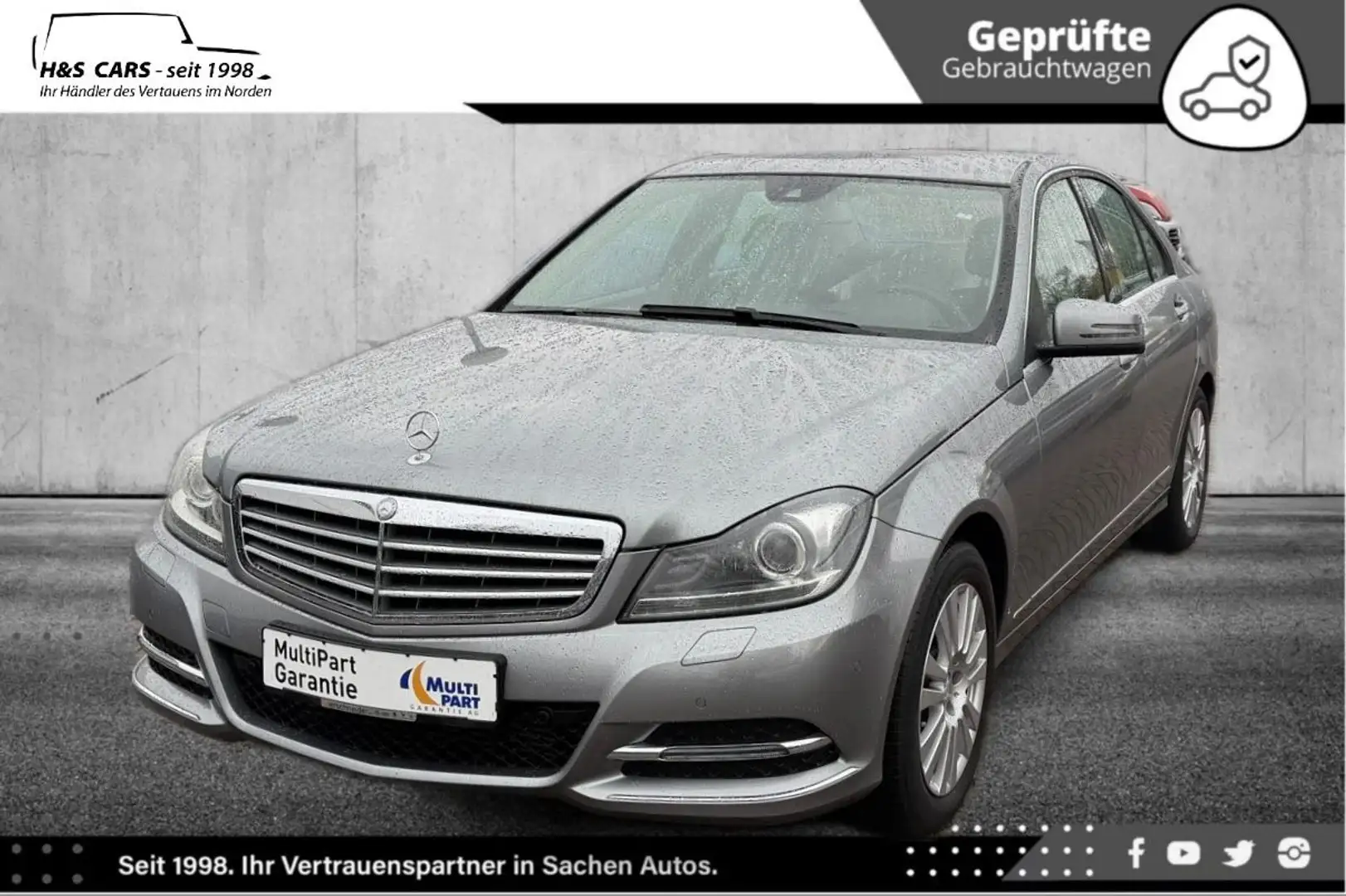 Mercedes-Benz C 200 BE ELEGANCE BI-XEN NAV COM AKT PARKASS TÜV Grau - 2