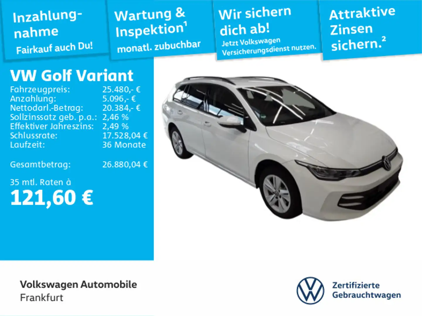 Volkswagen Golf Variant Golf VIII Variant 1.5 TSI Life Navi LED DAB+ Fro Weiß - 1