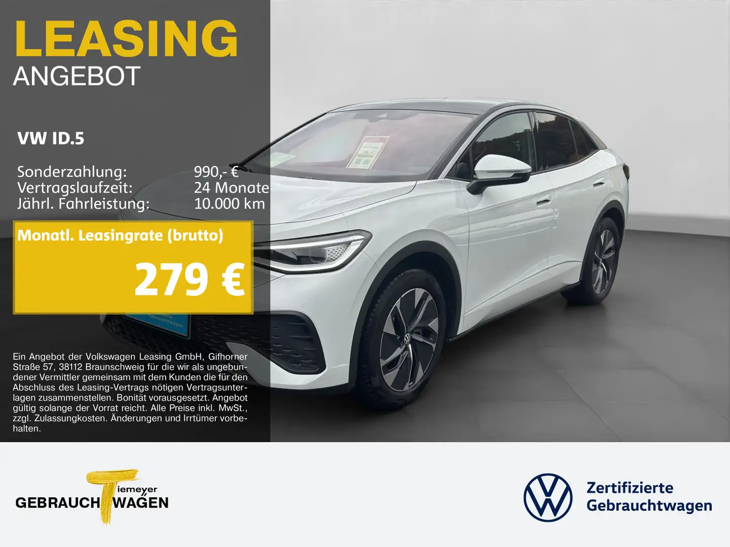 Volkswagen ID.5 PRO 286PS AHK MATRIX NAVI WÄRMEPUMPE Wit - 1