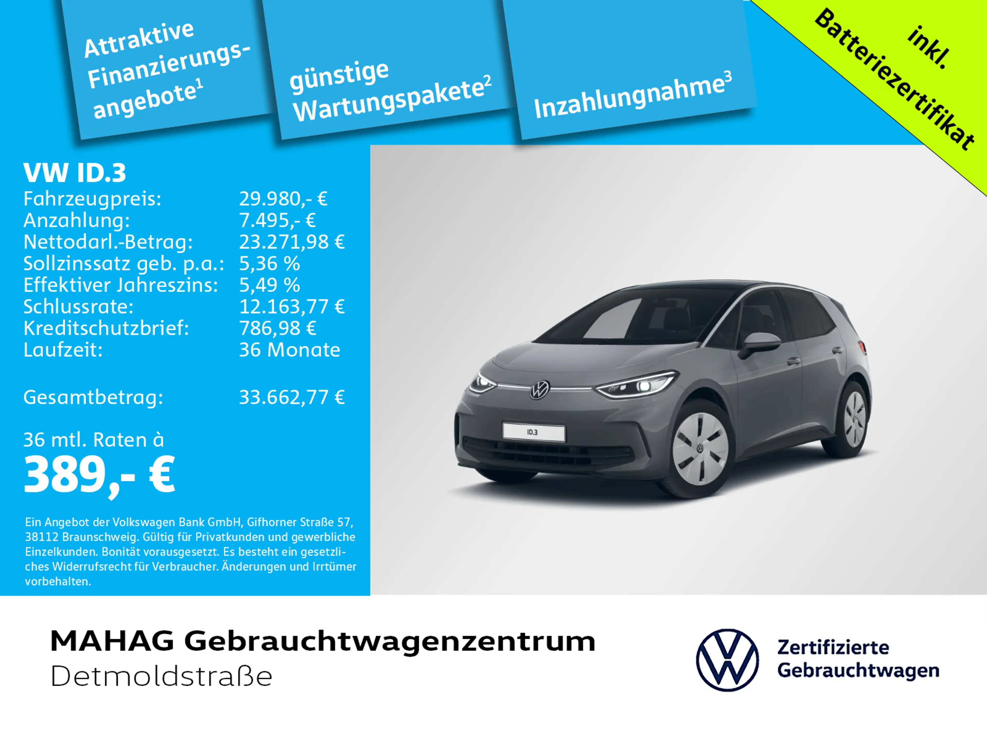 Volkswagen ID.3 Pro 150kW CCS IQ.Light Navi ParkAssist+ Rea — photo 2