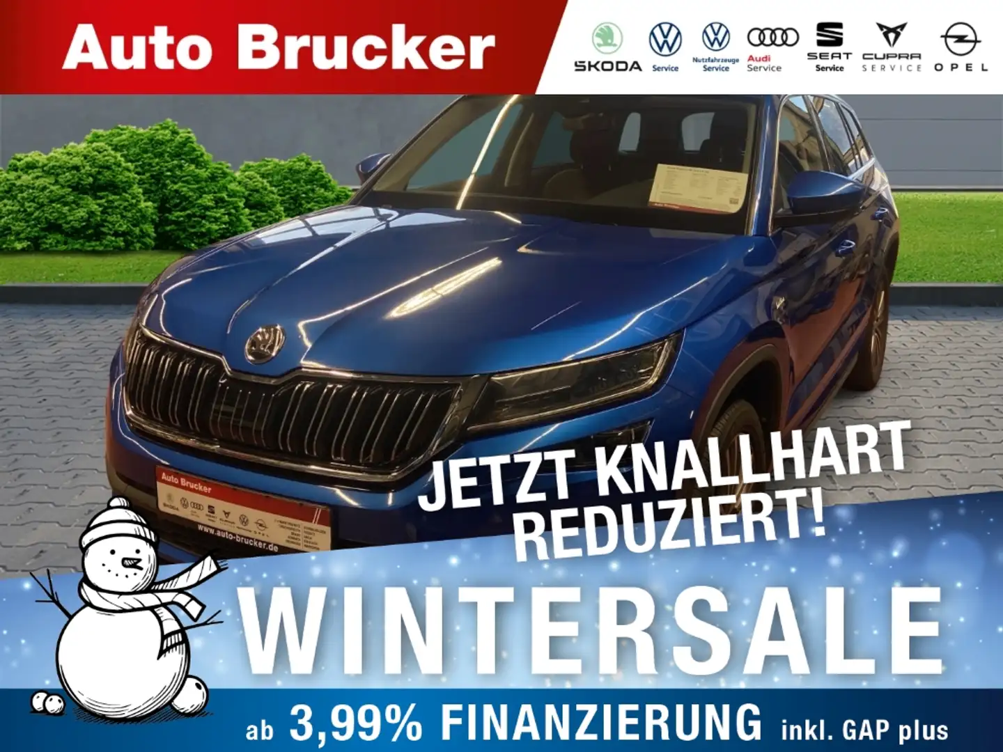 Skoda Kodiaq L&K 4x4 2.0 TDI+Anhängerkupplung+Navi+Soundsystem Blau - 1