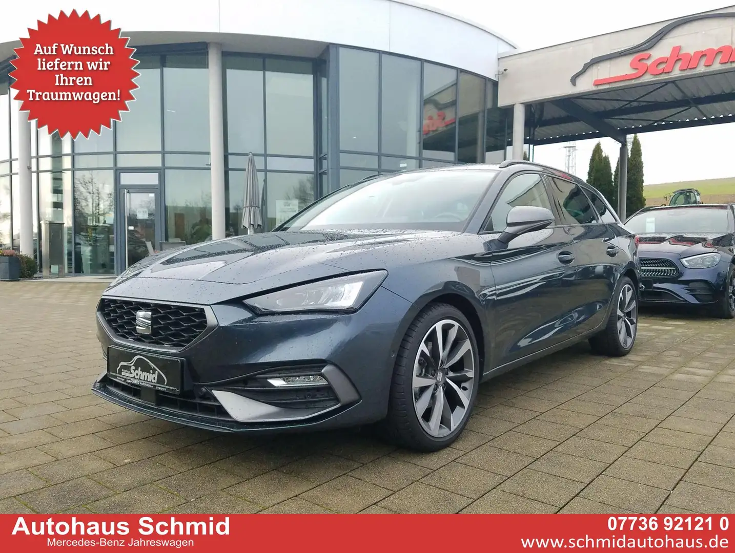 SEAT Leon Sportstourer 1.5 eTSI, FR, AHK, Navi, Voll- LED... Grijs - 1