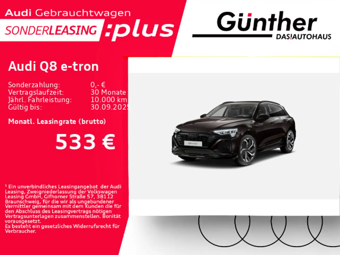 Audi Q8 e-tron 55 S LINE+AHK+HEAD UP+HD MATRIX+SPORTS Brązowy - 1