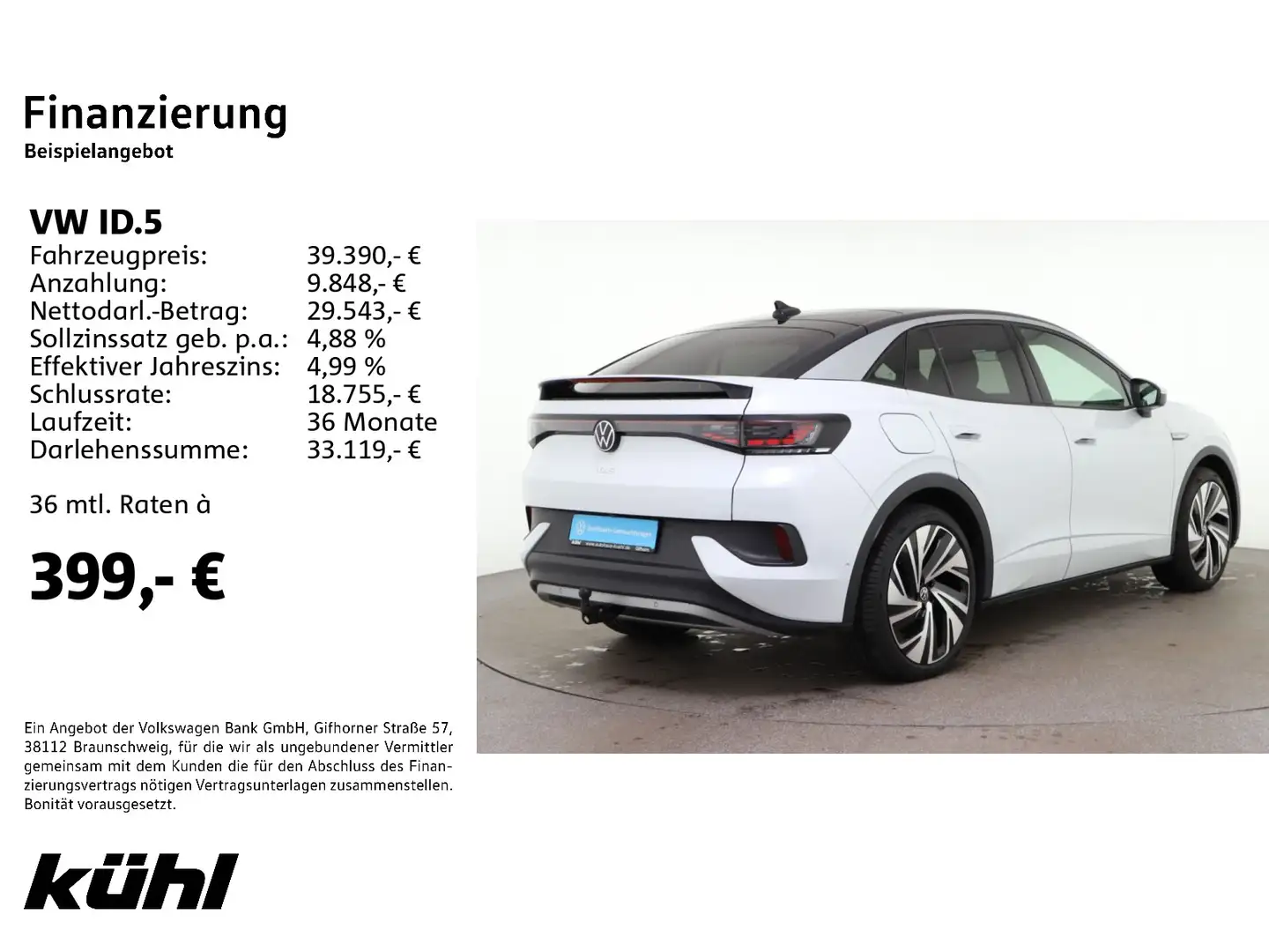 Volkswagen ID.5 Pro Performance IQ.Light DCC ACC HuD 360° A White - 2
