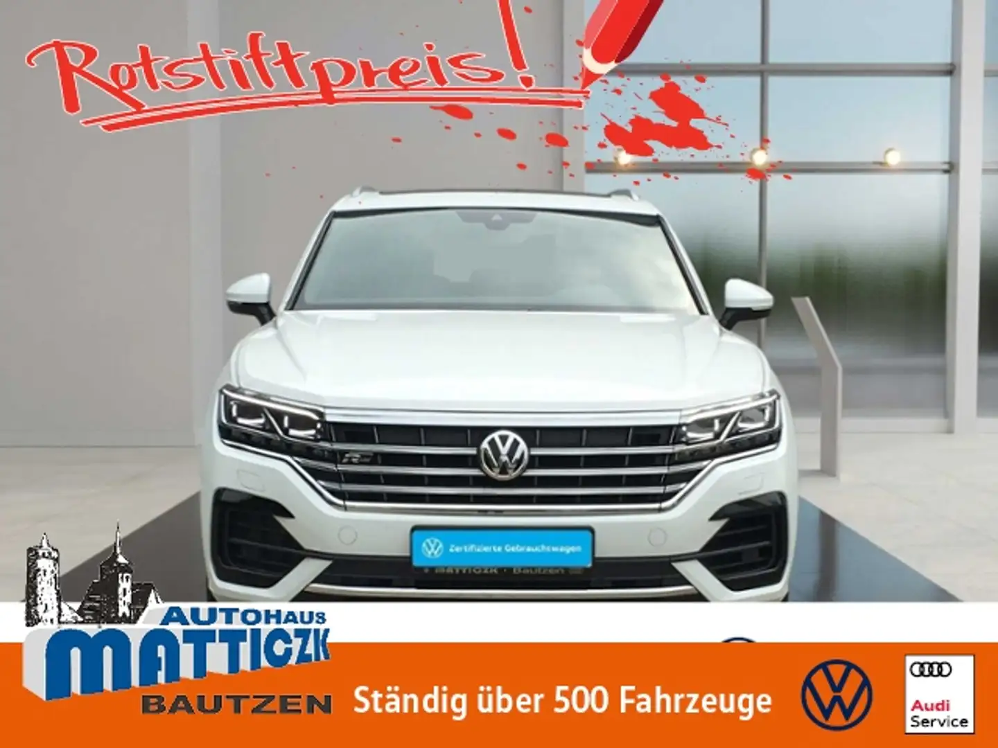 Volkswagen Touareg 3.0 V6 TDI 286 PS 4M R-Line AHK/STAND-HZ/LUFT/21- Weiß - 1