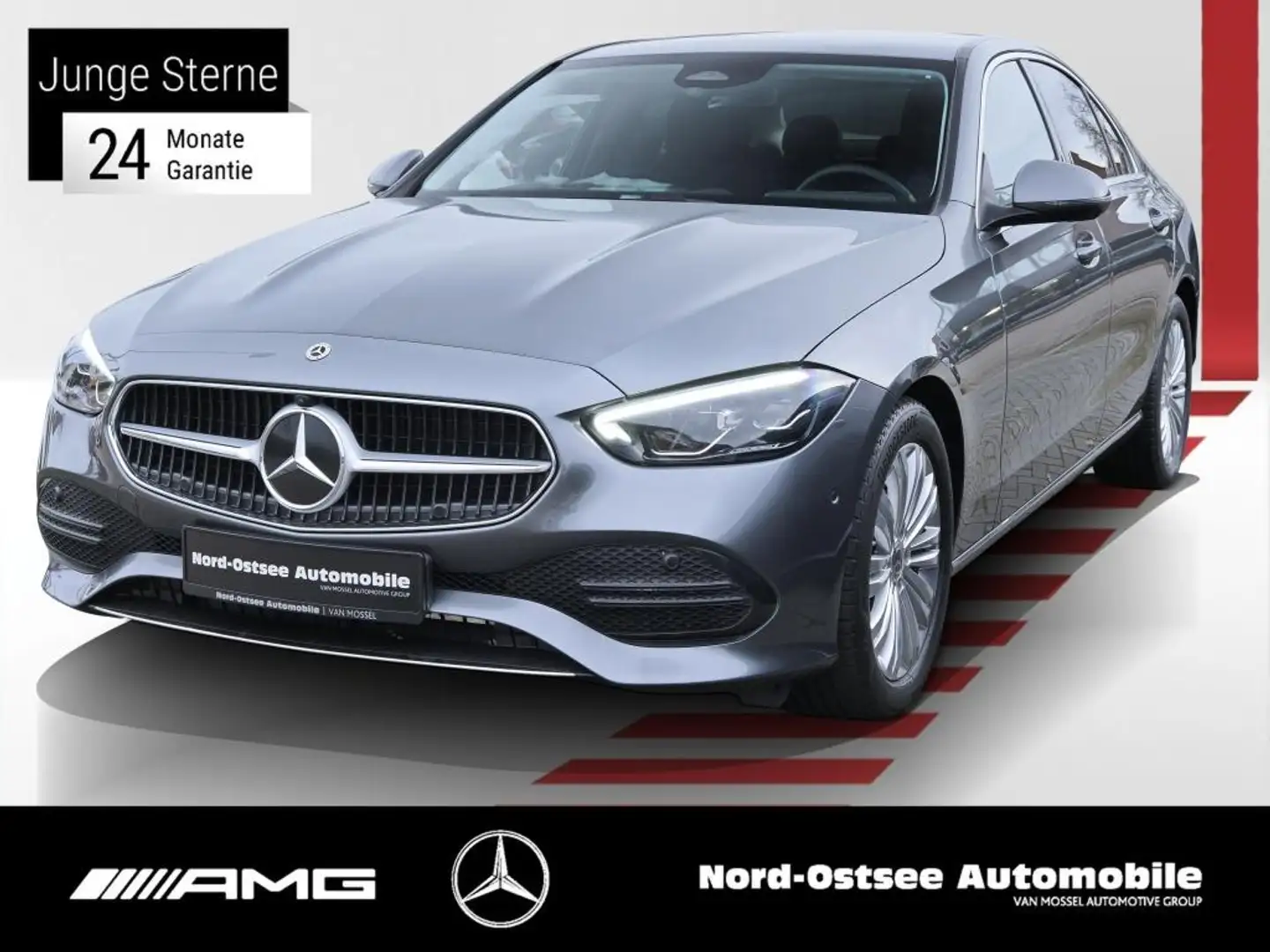 Mercedes-Benz C 180 AVANTGARDE ADV 360 LED SPUR SHZ MBUX NAVI Grijs - 1