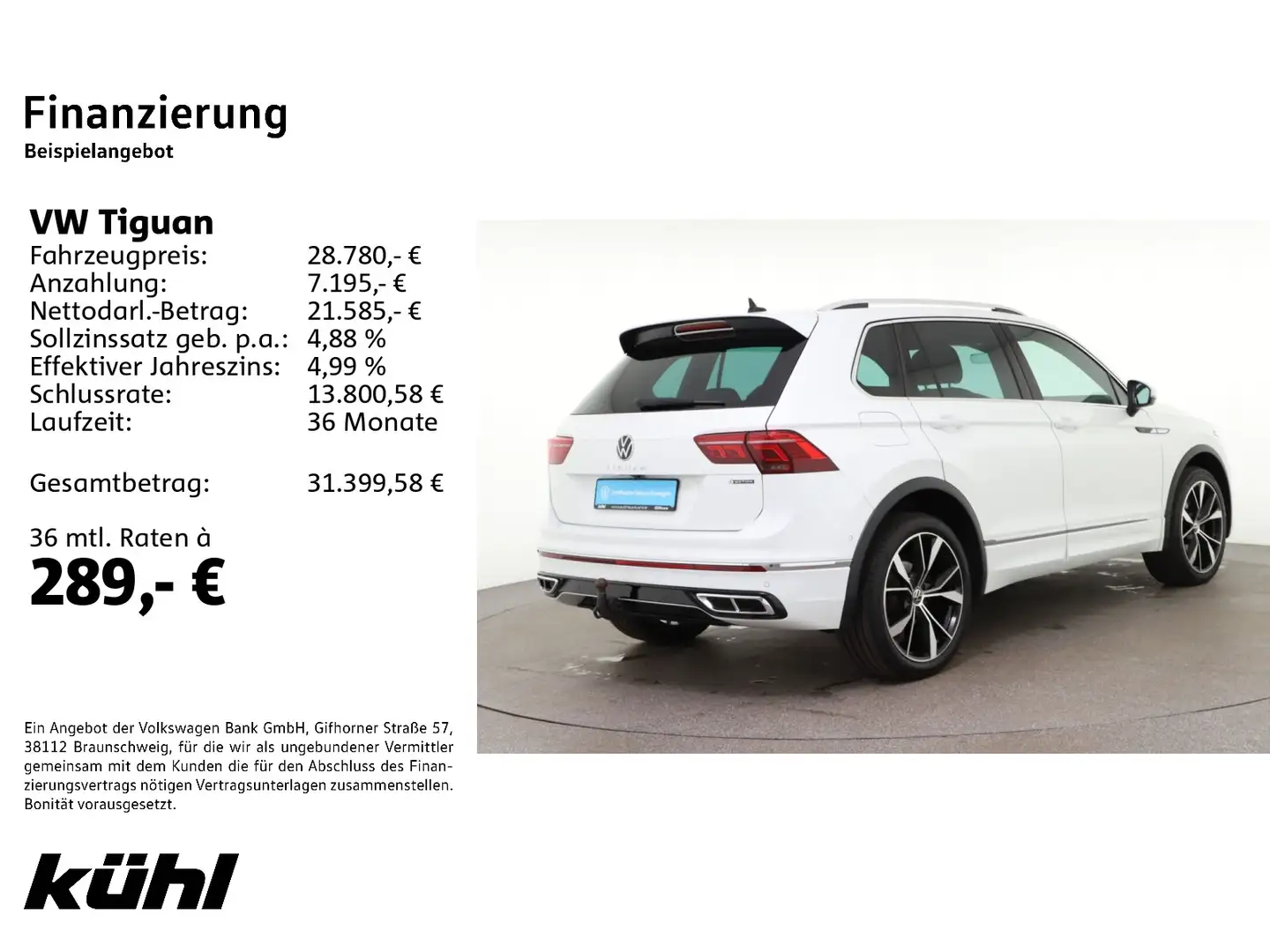 Volkswagen Tiguan 2.0 TDI 4M DSG R line IQ.Light ACC DCC Ka Weiß - 2