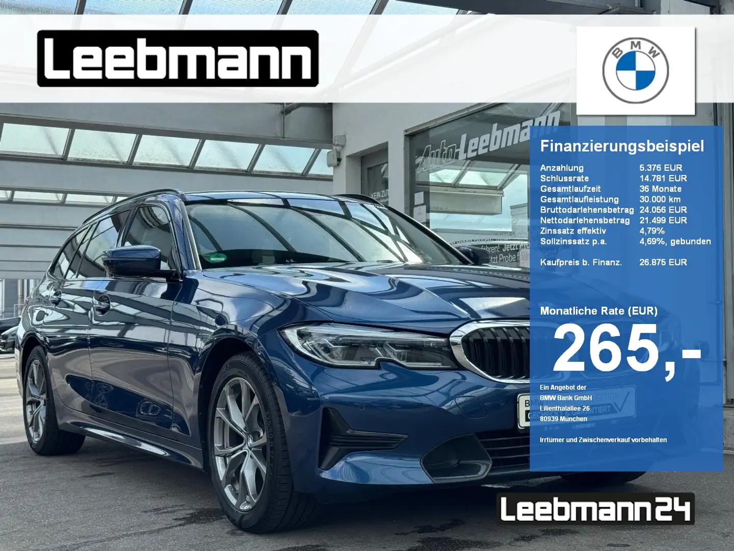 BMW 320 d Touring Sport Line elSitze/ACC 2.J.GARANTIE Azul - 1