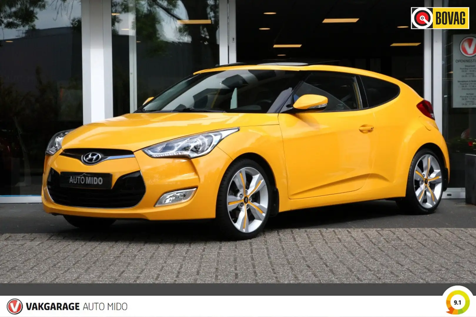 Hyundai VELOSTER 1.6 GDI i-Catcher -NLD auto- LAGE KM STAND Jaune - 1