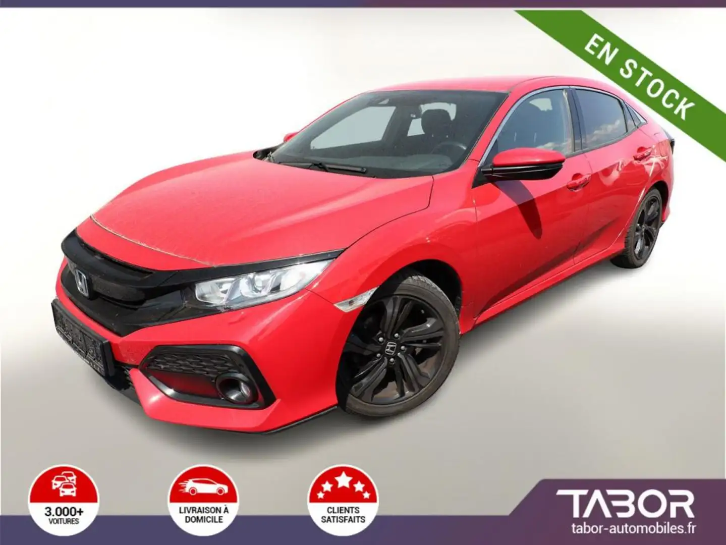 Honda Civic 1.0 VTEC TURBO 129 Elegance GPS ACC Rouge - 1