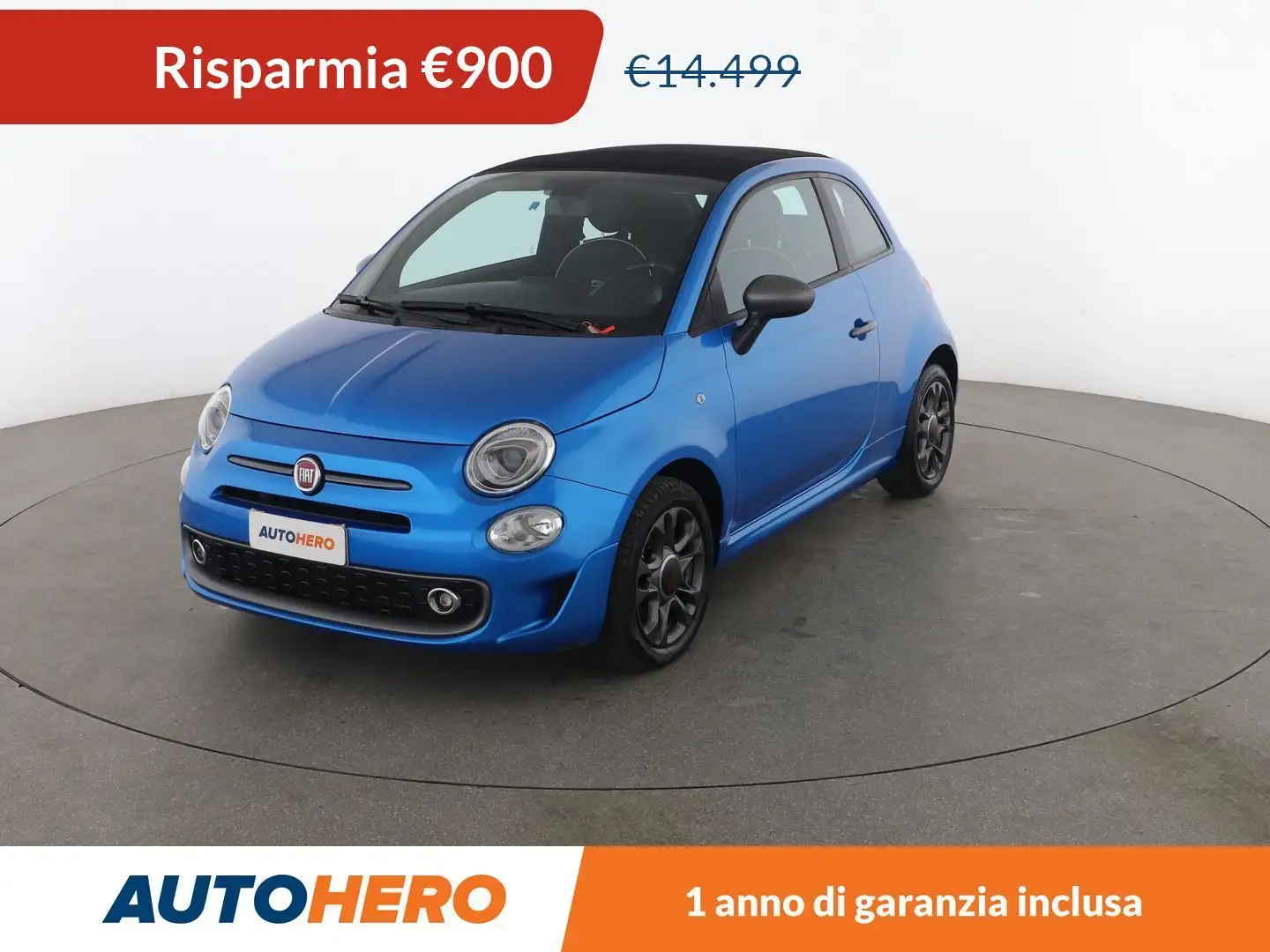 Fiat 500C 1.0 Mild-Hybrid Sport MHEV Blu/Azzurro - 1