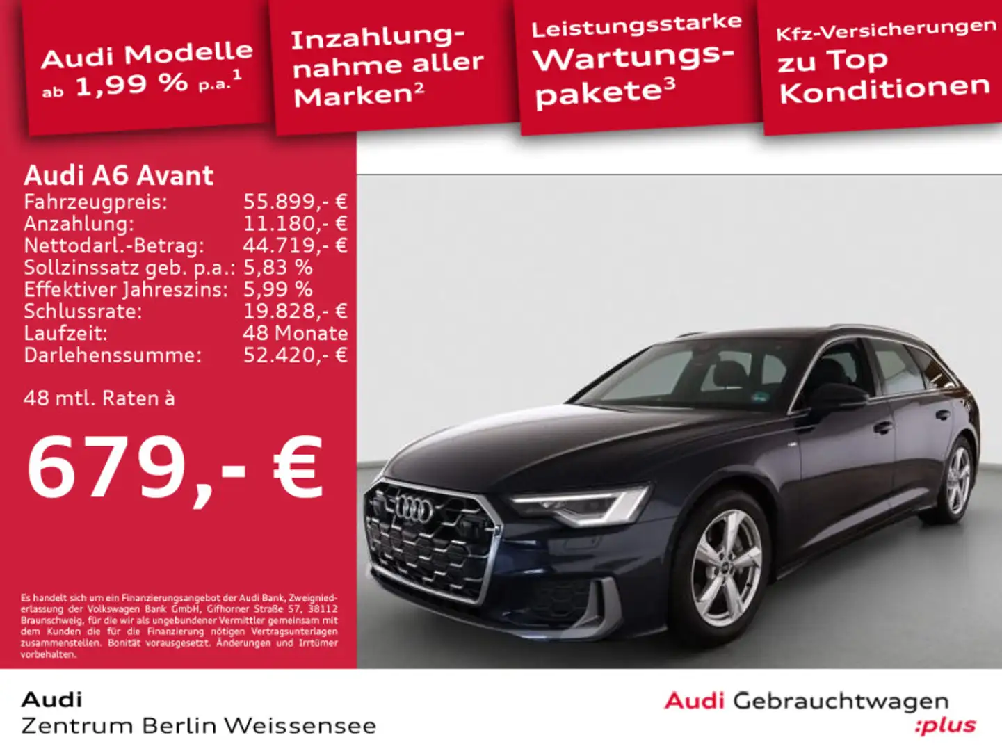 Audi A6 50 TDI TIPT*QUA*S-LINE*MATRIX*PANO*ACC* Blau - 1