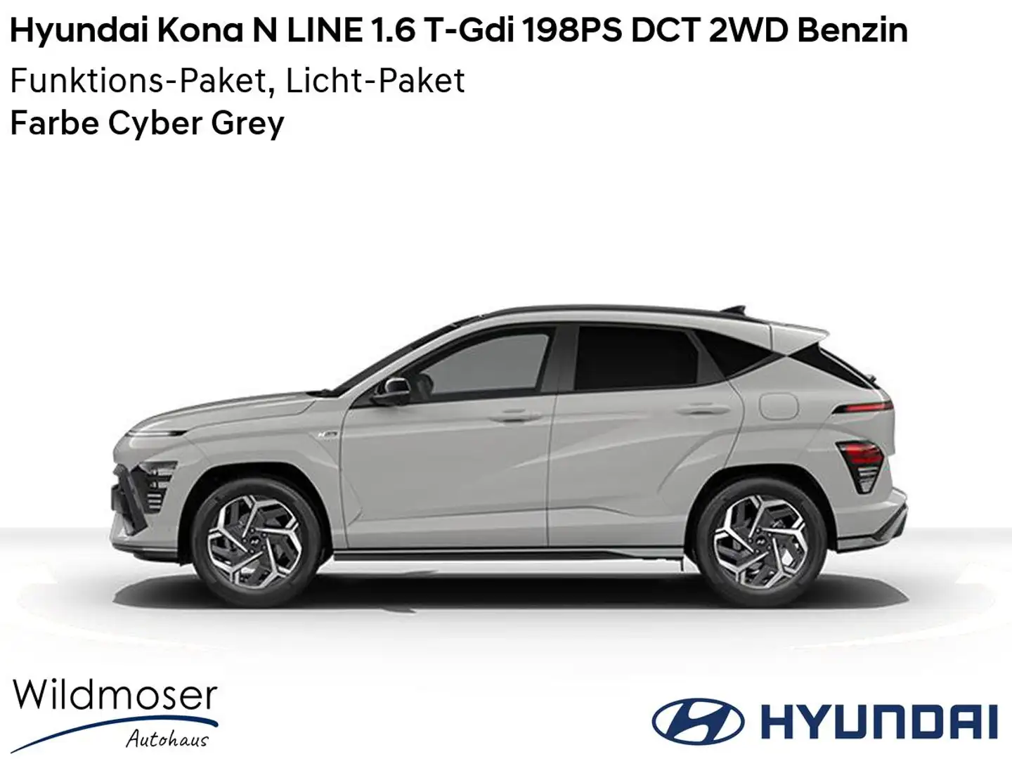 Hyundai KONA ❤️ N LINE 1.6 T-Gdi 198PS DCT 2WD Benzin ⏱ 5 Monat Grau - 2
