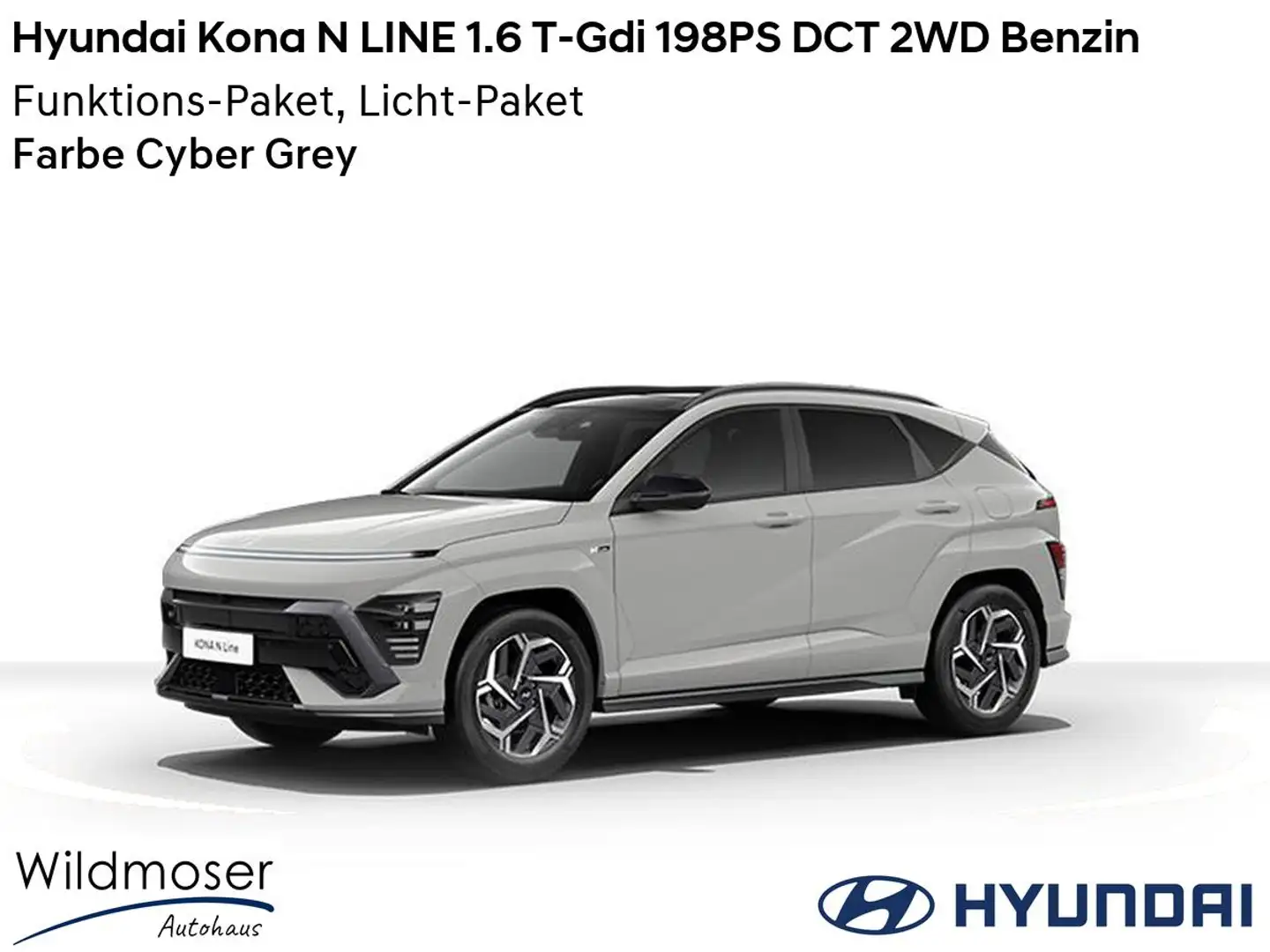 Hyundai KONA ❤️ N LINE 1.6 T-Gdi 198PS DCT 2WD Benzin ⏱ 5 Monat Grau - 1