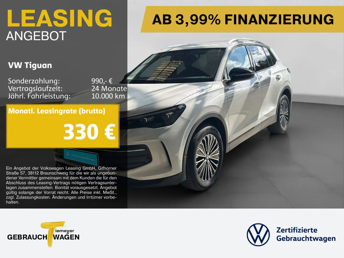 Volkswagen Tiguan 2.0 TDI DSG GOAL AHK LED+ NAVI ACC 360° Weiß - 1