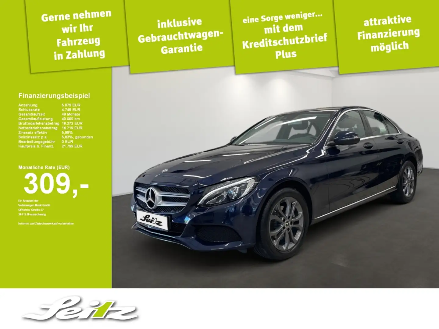 Mercedes-Benz C 180 Avantgarde *HEAD-UP*LED*STANDH*PDC* Blue - 1