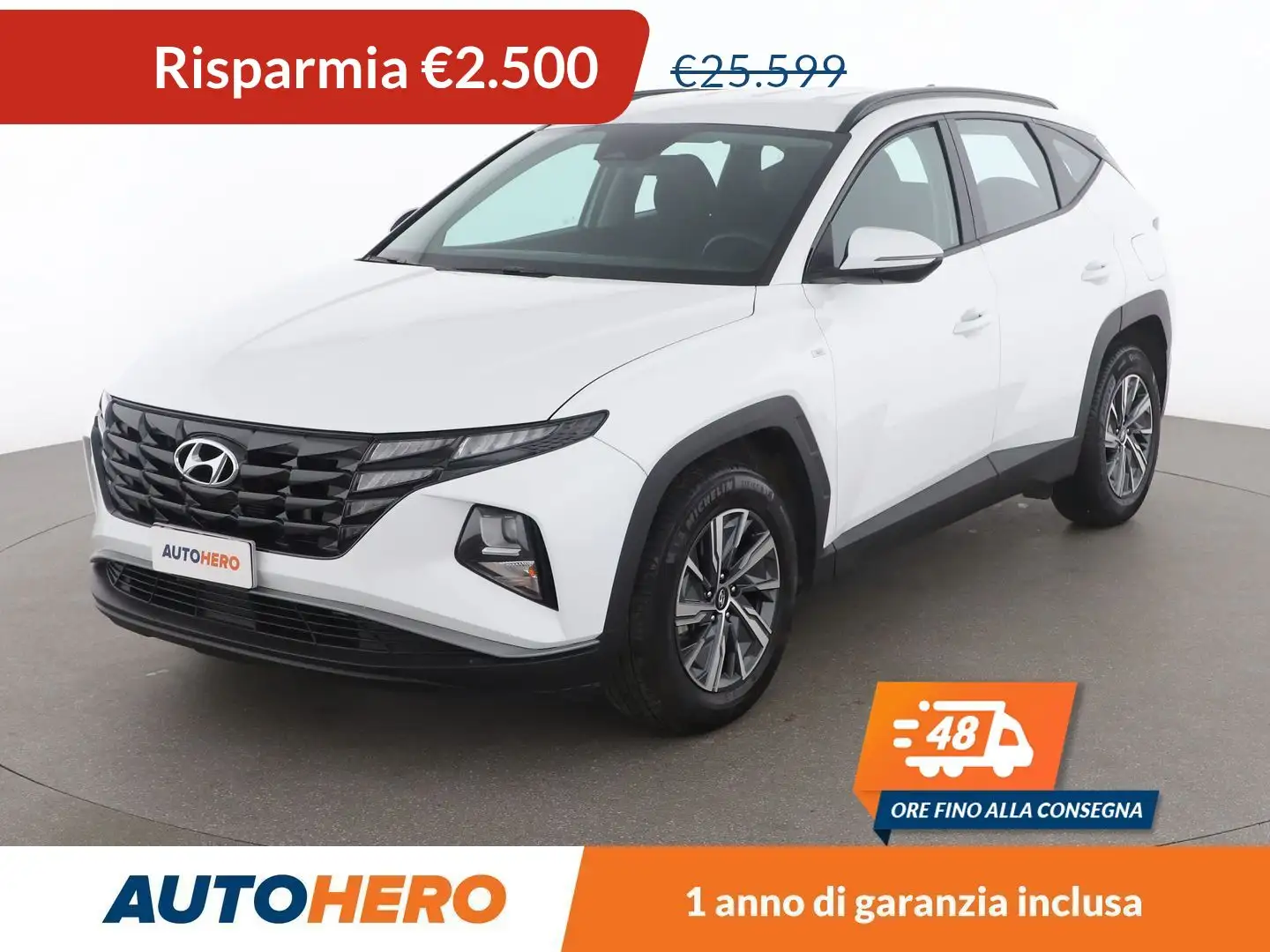 Hyundai TUCSON 1.6 T-GDI Mild-Hybrid XTech MHEV Bianco - 1