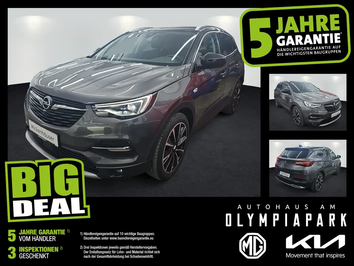 Opel Grandland 1.6 Turbo Ultimate 4 ACC AHK LED SHZ Grau - 1