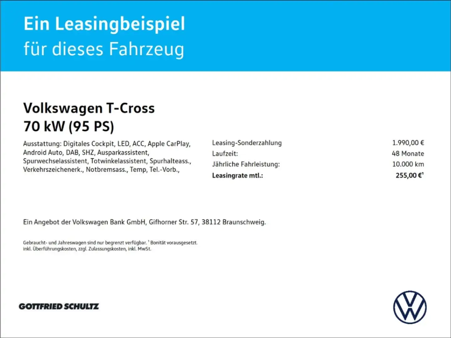 Volkswagen T-Cross 1.0 TSI LED SHZ KLIMA ACC DAB GANZJAHRESREIFEN Schwarz - 2