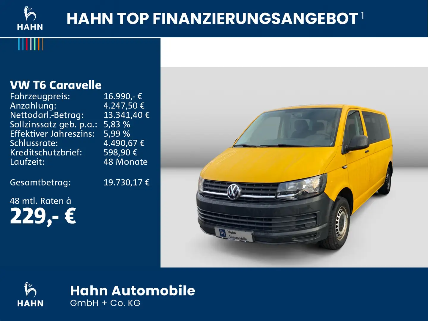 Volkswagen T6 Caravelle T6 2.0TDI Caravelle 7 Sitzer Standh Gelb - 2