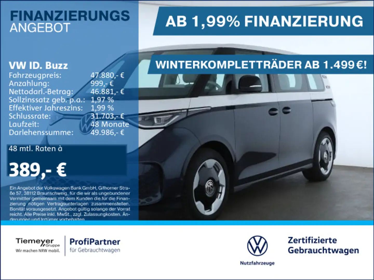 Volkswagen ID. Buzz ID.Buzz PRO 360 AHK LM21 ACC eTÜREN eKLAPPE Blau - 1