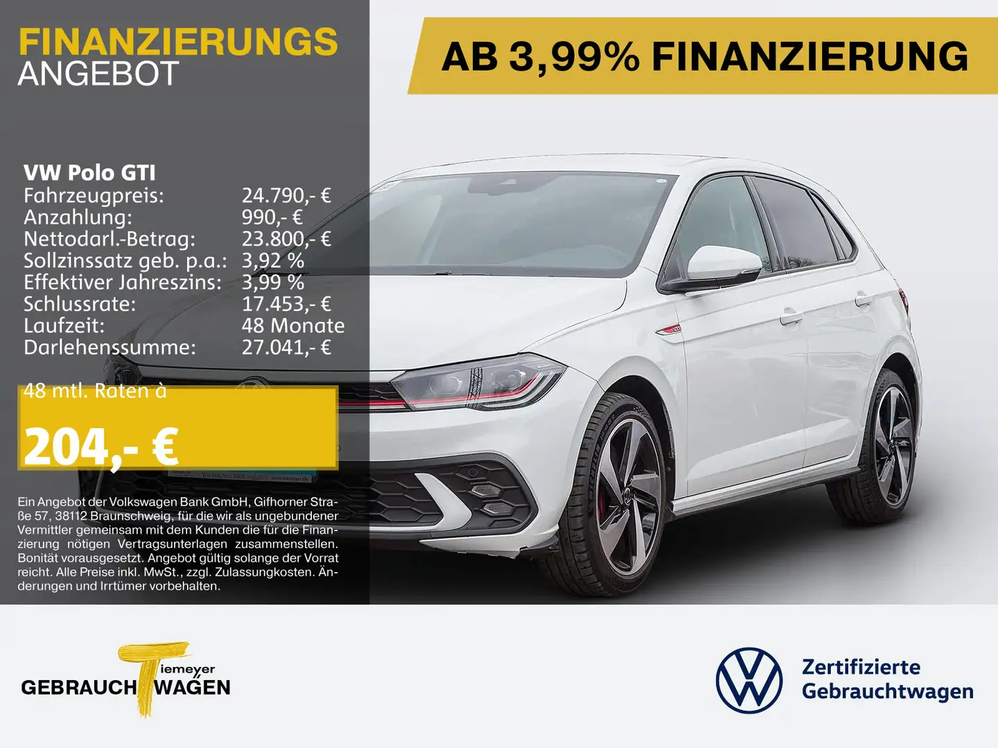 Volkswagen Polo GTI DSG NAVI VIRTUAL LED CLIMATRONIC Blanc - 1