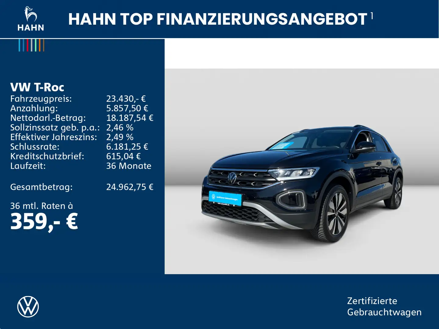 Volkswagen T-Roc 1.0 TSI Move Standhzg LED Navi Sitzhzg Schwarz - 2