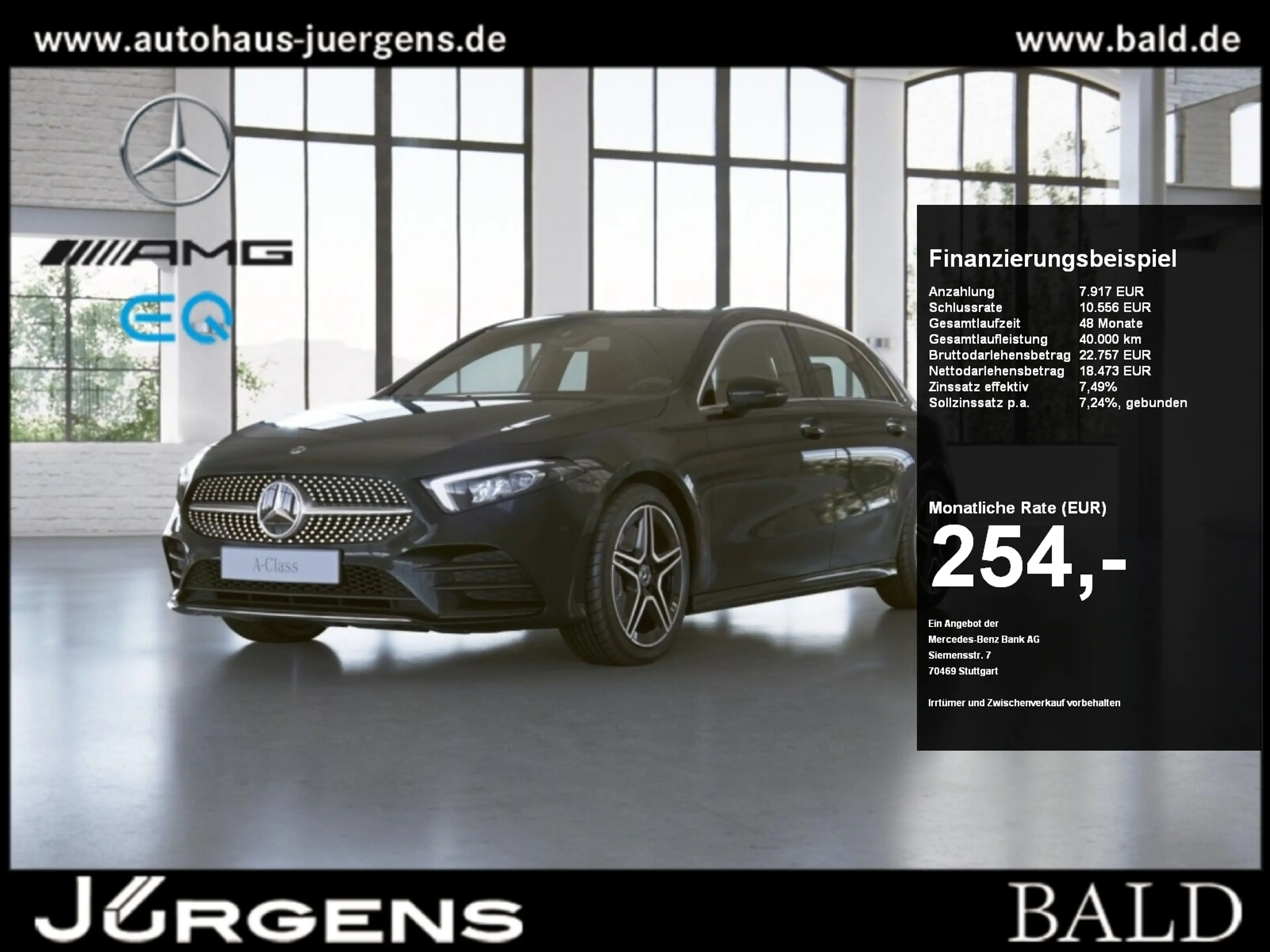 Mercedes-Benz A 220 4M AMG-Sport/LED/Park-A/Burm/Totw/SHZ/18'