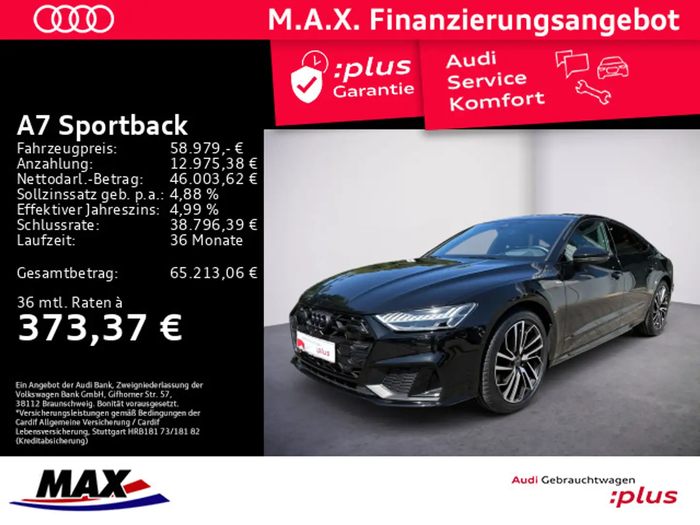 Audi A7 50 TDI quattro S-LINE MATRIX LED+PA Schwarz - 1