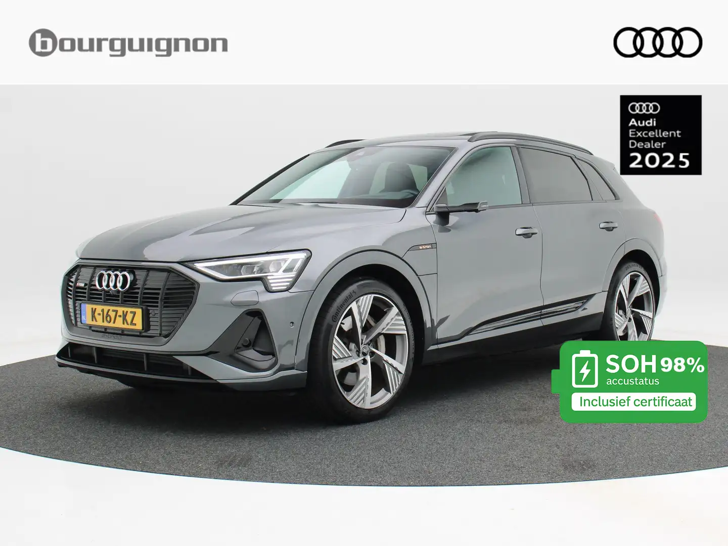 Audi e-tron 55 quattro S-Line 95 kWh 408 Pk | Panoramadak | Ad Gris - 1